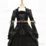 Retro Renaissance Style Pagoda Sleeves Prom Ball Gown Black Dress