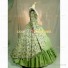 Renaissance Faire Victorian Style Adult Floral Fancy Dress Evening Gown Green