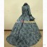 Victorian Style Brocaded Party Ball Gown Fancy Dress Black Grey