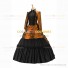 Gothic Victorian Marie Antoinette Theater Layered Evening Gown Orange Dress