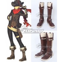 Fate Grand Order FGO Archer Billy The Kid Brown Shoes Cosplay Boots