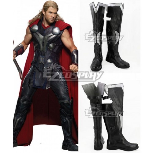 Marvel Avengers Age of Ultron Thor Odinson Black Shoes Cosplay Boots