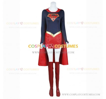 Superman Supergirl Cosplay Kara Zor El Costume Jumpsuit Full Set