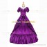 Reenactment Victorian Scarlett O'Hara Rococo Dark Purple Ball Gown Dress