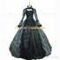 Victorian Style Brocaded Party Ball Gown Fancy Dress Black Grey