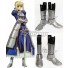 Fate Stay Night Fate Zero Saber Altria Pendragon King Arthur Silver Shoes Cosplay Boots - B Edition