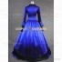 Victorian Lady Queen Colonial Princess Fairytale Dress Lace Ball Gown Royal Blue