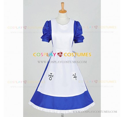 Alice: Madness Returns Cosplay Alice Costume Halloween Blue Maid Dress