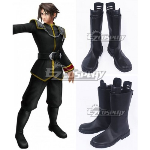 Final Fantasy Dissidia Dream Squall Leonhart Black Shoes Cosplay Boots