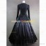 Gothic Marie Antoinette Black Brocaded Ball Gown Dress