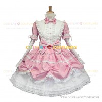 Classic Sweet Love Pink Lolita Dress Ruffle Bow Tiered Dress