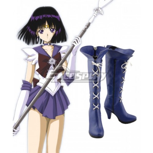 Sailor Moon Sailor Saturn Tomoe Hotaru Saturn Blue purple Shoes Cosplay Boots