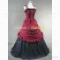 Sleeveless Southern Belle Old West Saloon Girl Ball Gown Dress Red