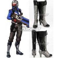 Overwatch OW Soldier 76 John Jack Morrison Female Black Shoes Cosplay Boots