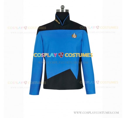 Sciences Costume for Star Trek TNG Cosplay Blue Shirt