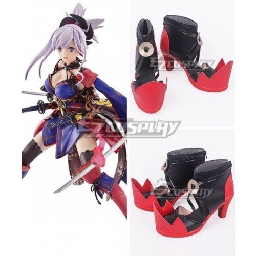 Fate Grand Order Saber Miyamoto Musashi Red Black Cosplay Shoes