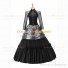 Gothic Victorian Marie Antoinette Theater Layered Evening Gown Silver Dress