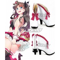 Fate Grand Order Valentines Maid Rin Tohsaka White Red Shoes Cosplay Boots