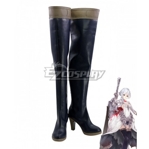 SINoALICE Snow White Breaker Black Shoes Cosplay Boots