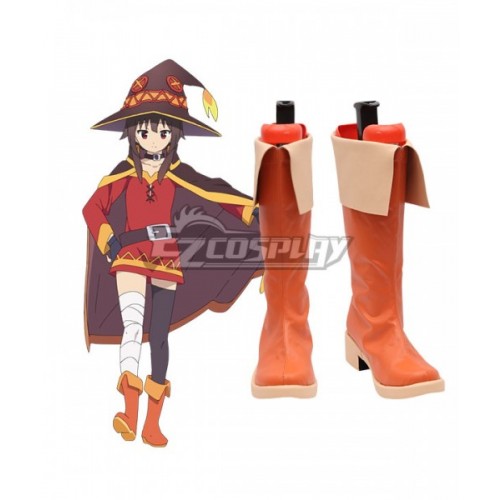 Kono Subarashii Sekai ni Shukufuku o Megumin Orange Shoes Cosplay Boots