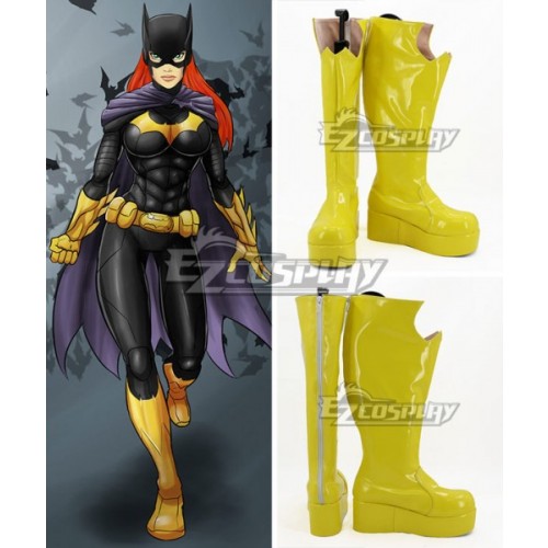 DC Batman Batgirl Yellow Shoes Cosplay Boots