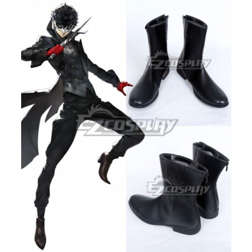 Persona 5 Joker Protagonist Akira Kurusu Ren Amamiya Black Shoes Cosplay Boots