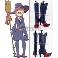 Little Witch Academia Lotte Yanson Deep Blue Shoes Cosplay Boots