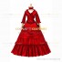 Medieval Renaissance Lolita Princess Ruffled Red Ball Gown Dress