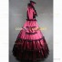 Gothic Marie Antoinette Satin Gown Stage Theater Reenactment Clothing Red