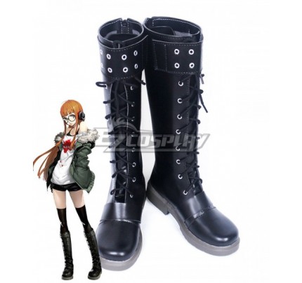 Persona 5 Futaba Sakura Black Shoes Cosplay Boots