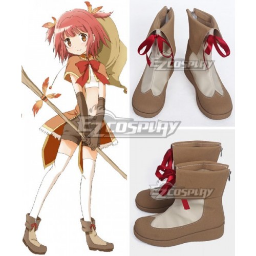 Puella Magi Madoka Magica Side Story: Magia Record Akino Kaede Brown Shoes Cosplay Boots