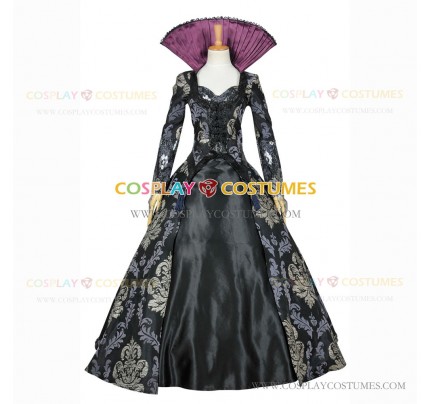 Once Upon A Time (season 3 4) Cosplay Evil Queen Regina Mills Costume Black Dress