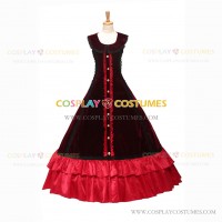 Civil War Gothic Lolita Vintage Ruffles Evening Ball Gown Dress