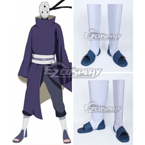 Naruto Uchiha Obito Blue Shoes Cosplay Boots