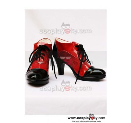 Black Butler Grell Cosplay Shoes Boots Black and Red