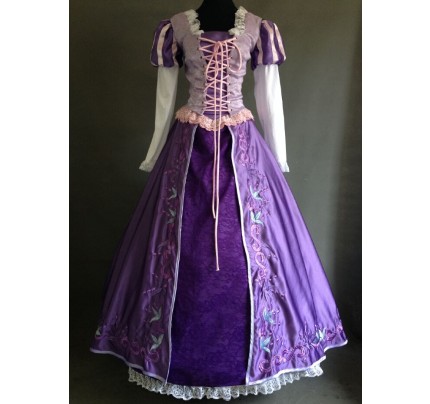 Tangled Rapunzel Princess Cosplay Costume Embroidery Edtion