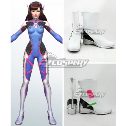 Overwatch OW D.Va DVa Hana Song White Cosplay Shoes