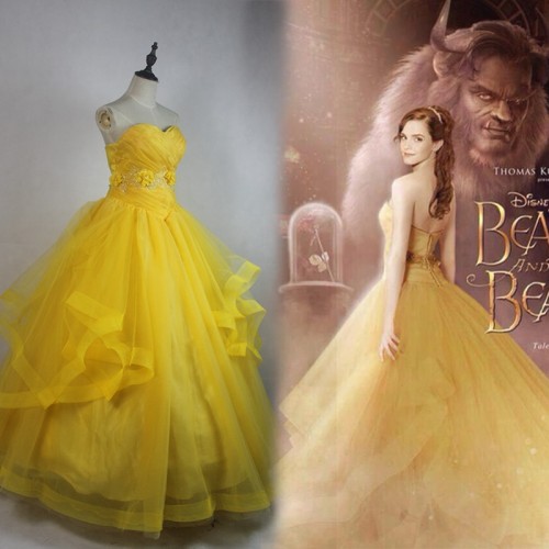 2017 New Movie Beauty And The Beast Belle Dress Cosplay Costume Costume