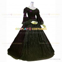 High Quality Reenactment Gothic Purple Velvet Lace Lolita Dress