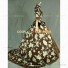 Historical Victorian Style Country Lolita Floral Gown Dress Brown