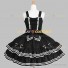 Sailor Lolita Dress Nautical Style White Stripes Sleeveless Naval Collar Tiered Dress Black