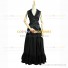 Gothic Edwardian Period Dress Black Brocaded Steampunk Clothing