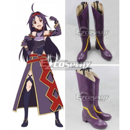 Sword Art Online ALfheim Online SAO ALO Konno Yuuki Mother's Rosario Purple Shoes Cosplay Boots