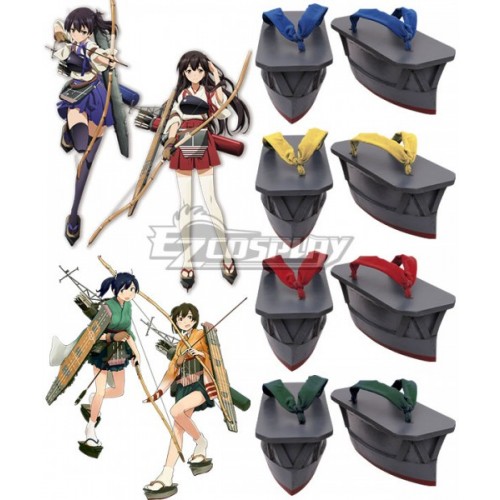 Kantai Collection KanColle Aircraft Carrier Kaga Akagi Hiryuu Souryuu Black Cosplay Shoes