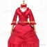 Medieval Renaissance Lolita Princess Ruffled Red Ball Gown Dress