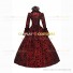 Victorian Steampunk Rococo Brocade Red Ball Gown Dress