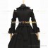 Marie Antoinette Reenactment Lolita Black Ruffle Evening Ball Gown Dress