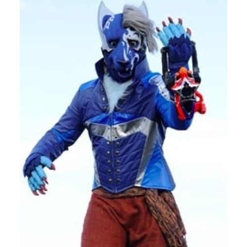 Uchu Sentai Kyuranger Garu Ookami Blue Cosplay Costume