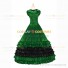 18th Century Vintage Ruffles Brocaded Sleeveless Gown Green Dress