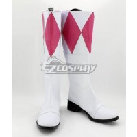 Mighty Morphin' Power Rangers Mei Ptera Ranger White Shoes Cosplay Boots